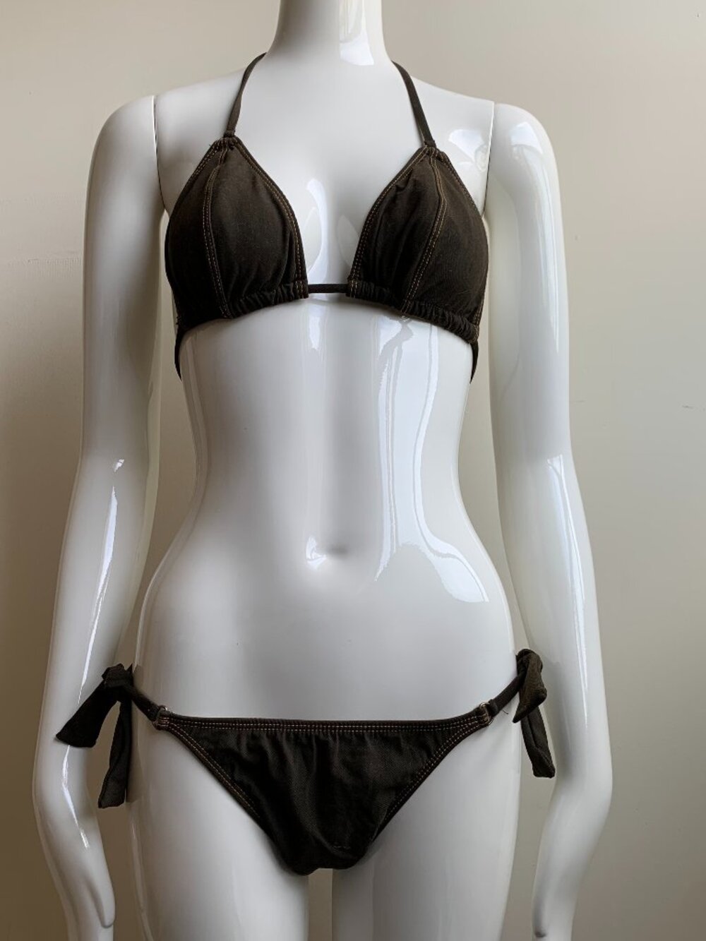 Billabong BLUE CRUSH era Vintage RARE bikini olive green triangle set
